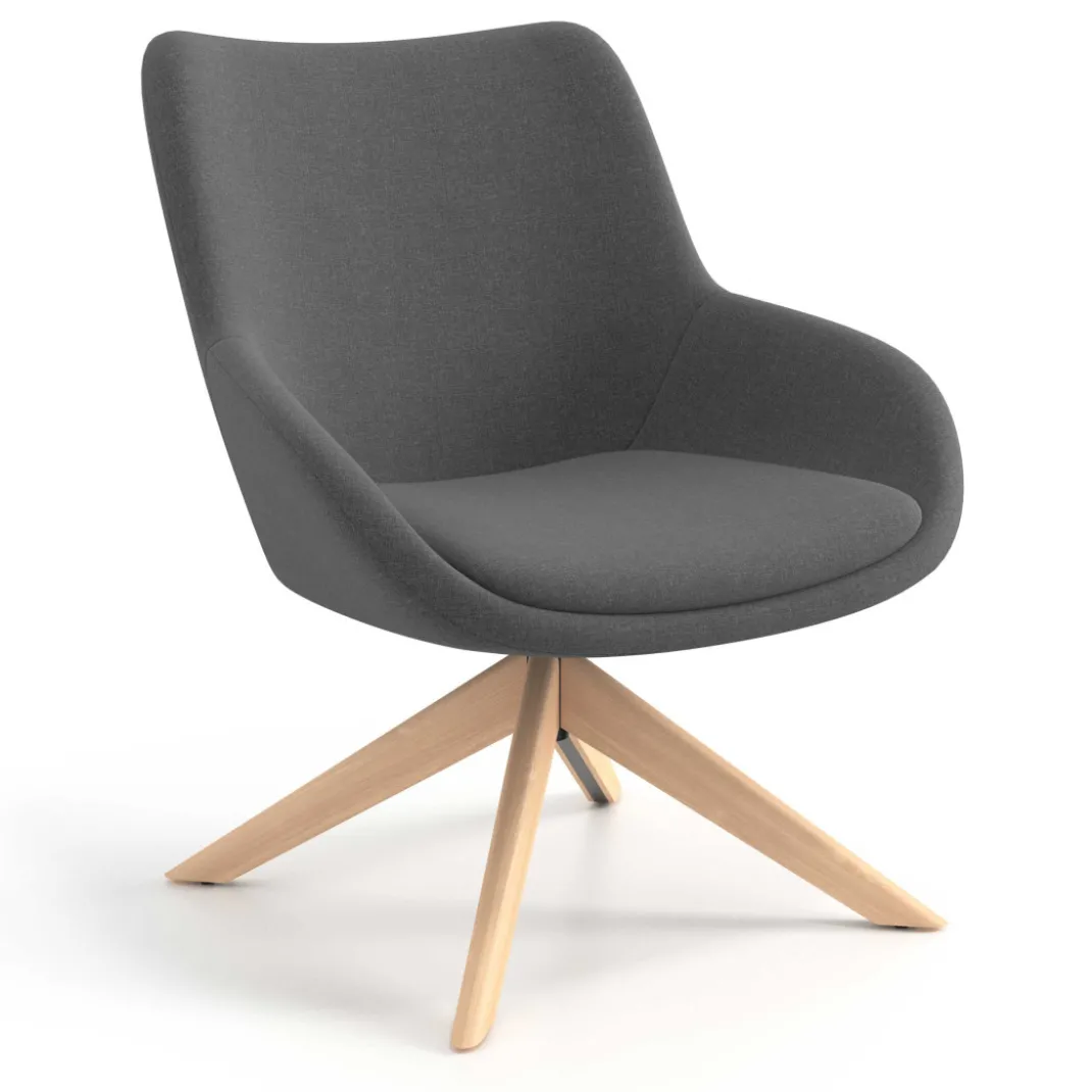 Sillón de Espera Capri, respaldo Medio, base giratoria madera