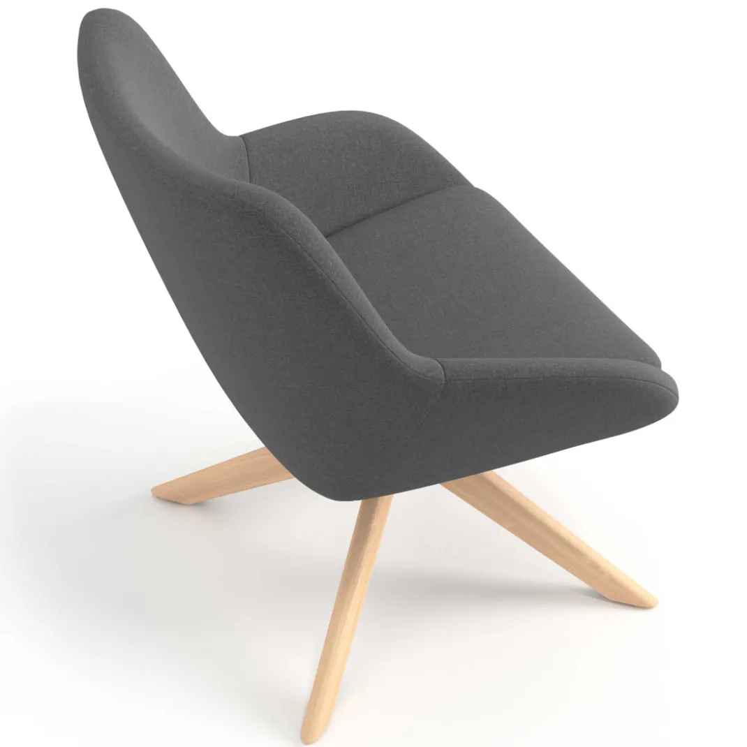 Sillón de Espera Capri, respaldo Medio, base giratoria madera