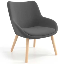 Sillón de Espera Capri, respaldo Medio, base 4 patas madera