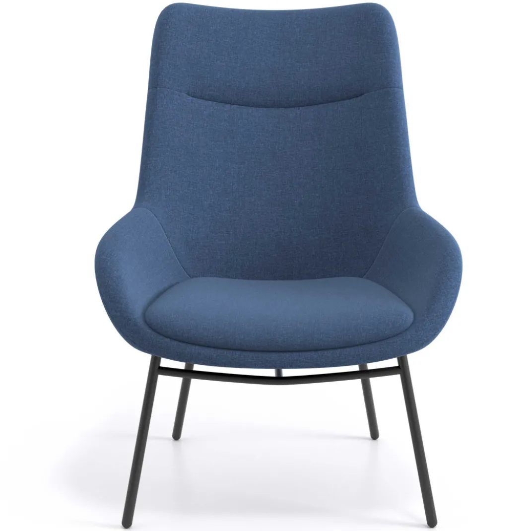 Sillón de Espera Capri, respaldo Alto, base 4 patas metal