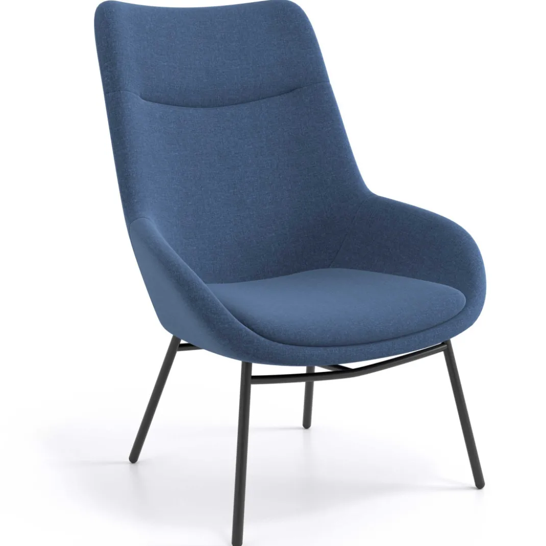 Sillón de Espera Capri, respaldo Alto, base 4 patas metal