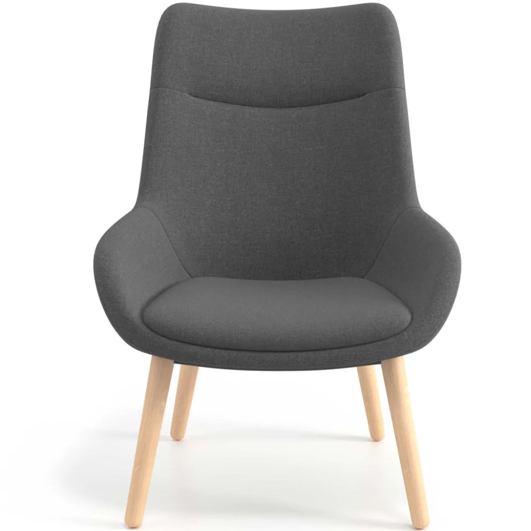 Sillón de Espera Capri, respaldo Alto, base 4 patas madera