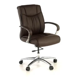 Sillón de oficina Bahía respaldo bajo Piel natural