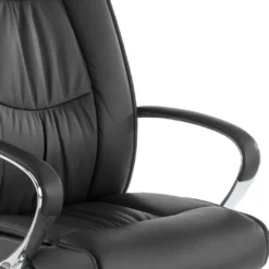 Sillón de oficina Bahia piel natural, brazos de aluminio