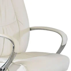 Sillón de oficina Bahia piel natural, brazos de aluminio