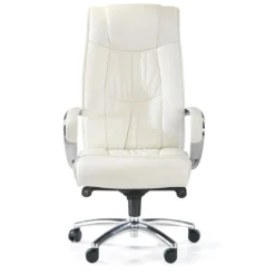 Sillón de oficina Bahia piel natural, brazos de aluminio