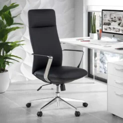 Sillón de Oficina Bristol, brazos aluminio, ecopiel