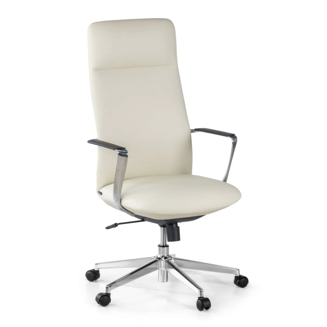 Sillón de Oficina Bristol, brazos aluminio, ecopiel