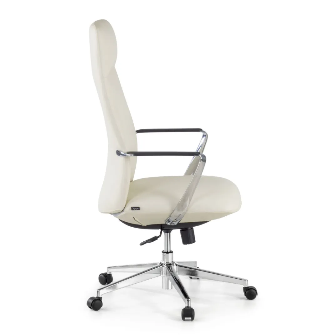 Sillón de Oficina Bristol, brazos aluminio, ecopiel