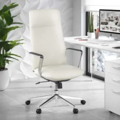 Sillón de Oficina Bristol, brazos aluminio, ecopiel