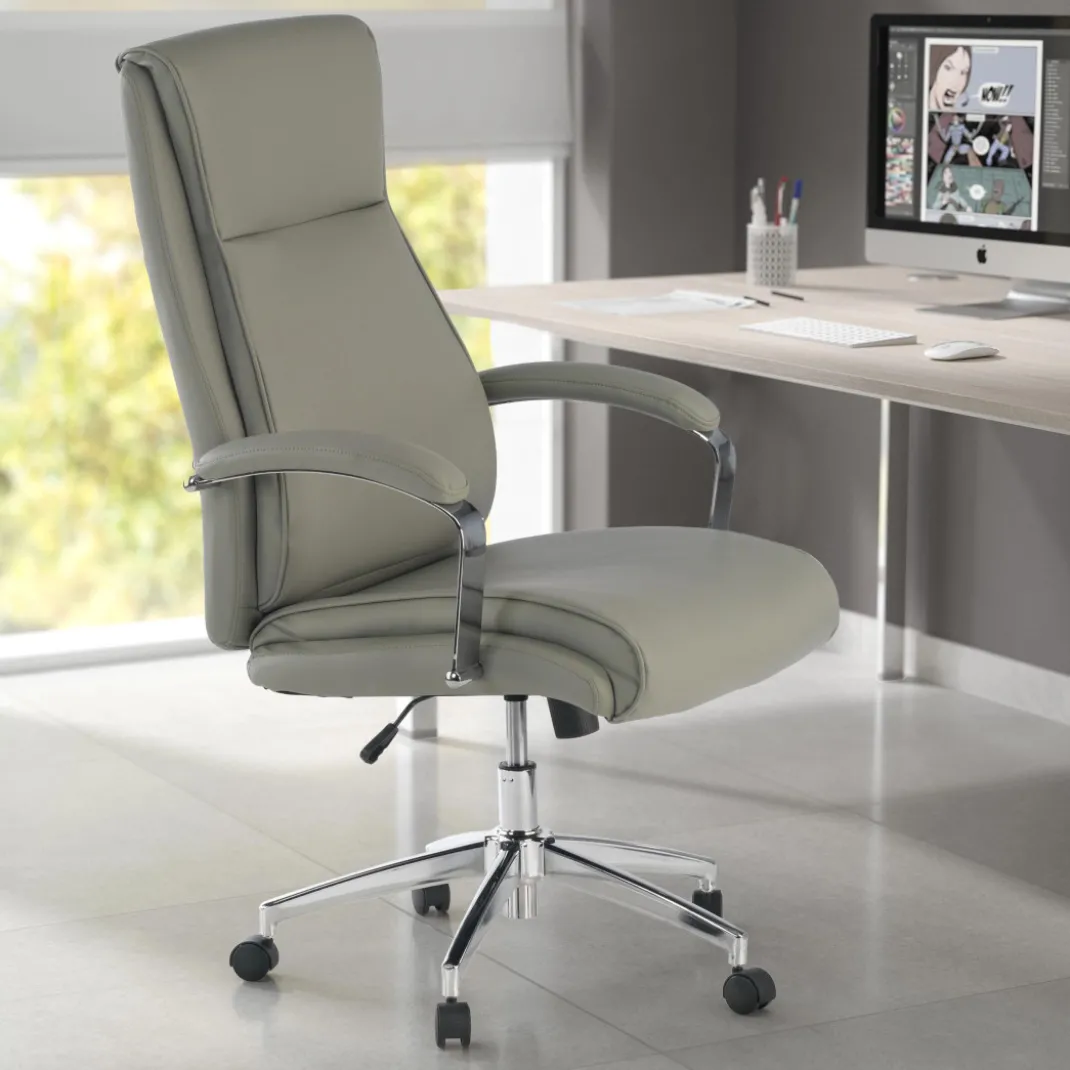 Sillón de oficina Tauro brazos tapizados ecopiel