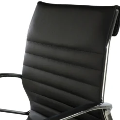 Sillón oficina de Diseño Forli, respaldo bajo, piel natural