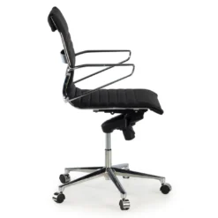 Sillón oficina de Diseño Forli, respaldo bajo, piel natural