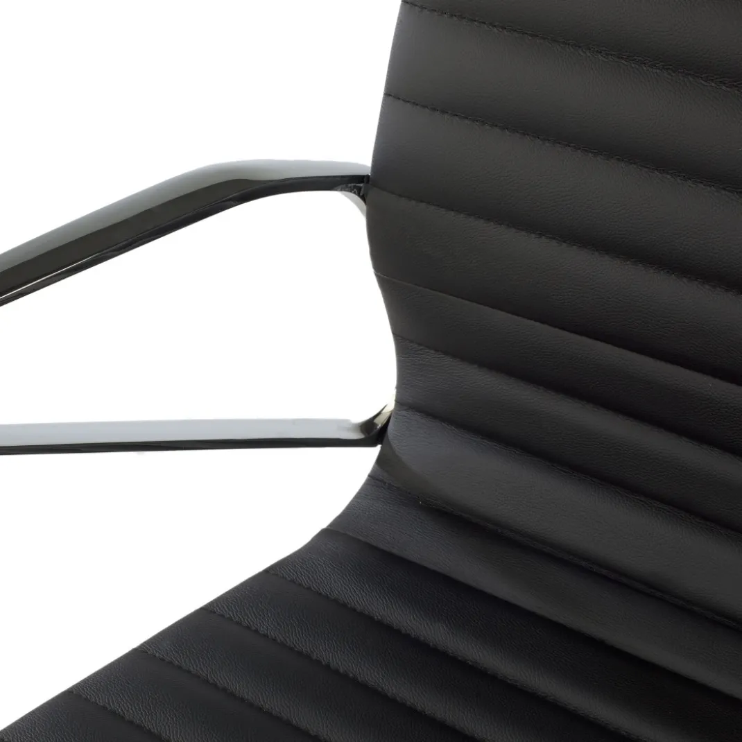 Sillón oficina de Diseño Forli, respaldo bajo, piel natural