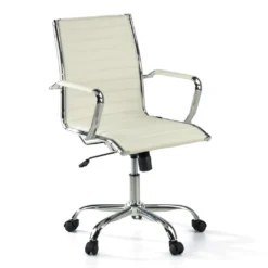 Sillón Oficina de diseño Milano, respaldo bajo ecopiel