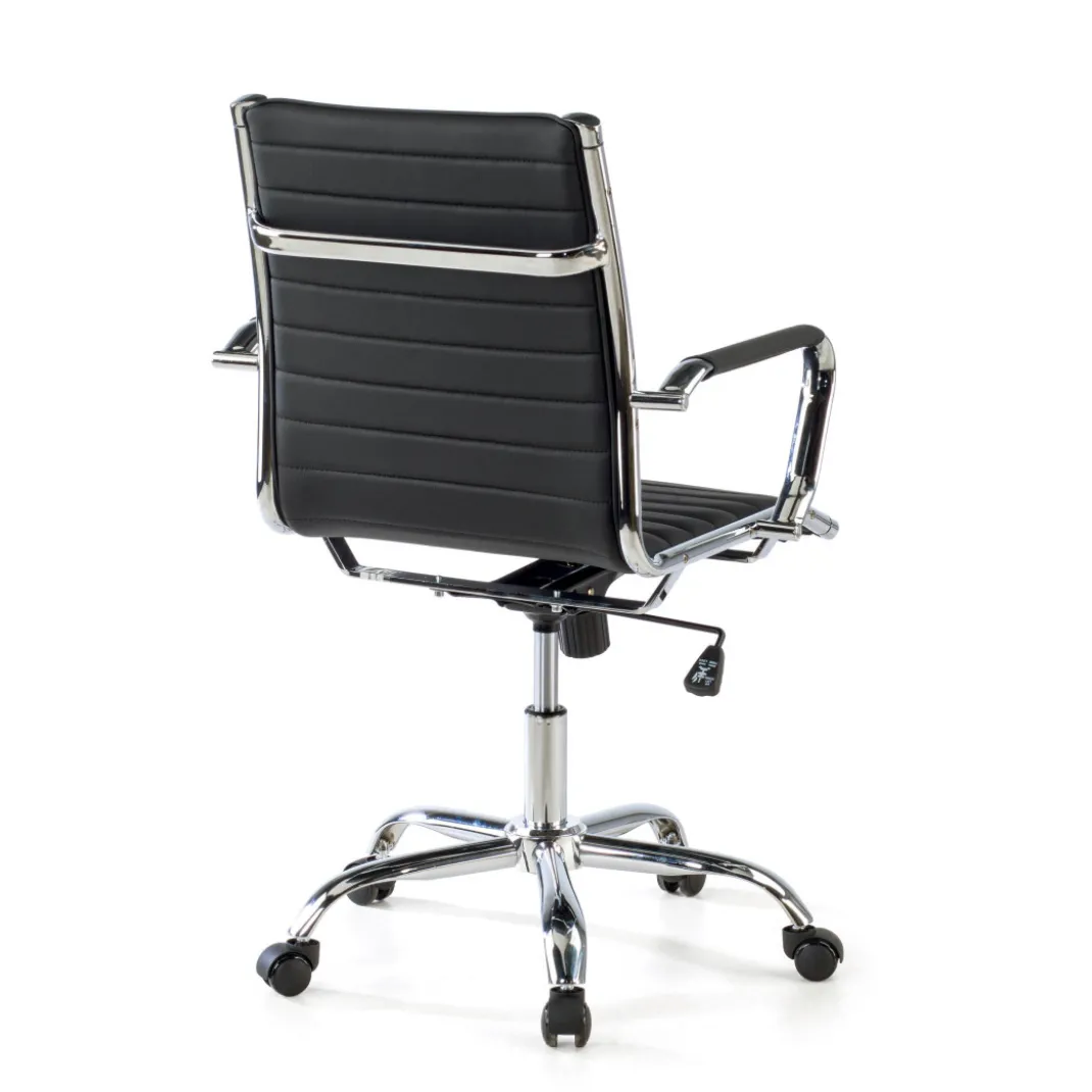 Sillón Oficina de diseño Milano, respaldo bajo ecopiel