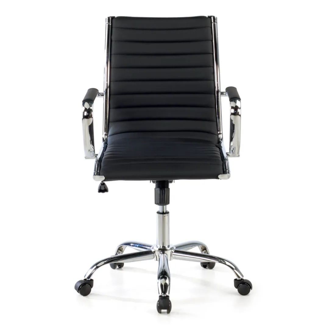 Sillón Oficina de diseño Milano, respaldo bajo ecopiel
