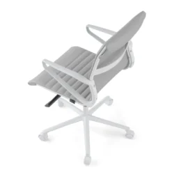 Sillón oficina Diseño Forli, estructura blanca, respaldo bajo, ecopiel
