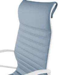 Sillón oficina Diseño Forli, estructura blanca, respaldo alto, ecopiel