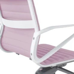 Sillón oficina Diseño Forli, estructura blanca, respaldo bajo, ecopiel