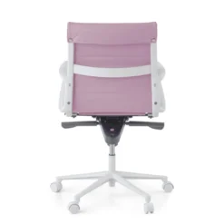 Sillón oficina Diseño Forli, estructura blanca, respaldo bajo, ecopiel