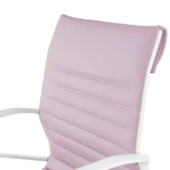 Sillón oficina Diseño Forli, estructura blanca, respaldo bajo, ecopiel