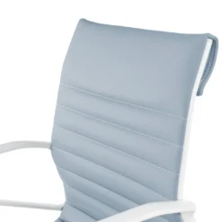Sillón oficina Diseño Forli, estructura blanca, respaldo bajo, ecopiel