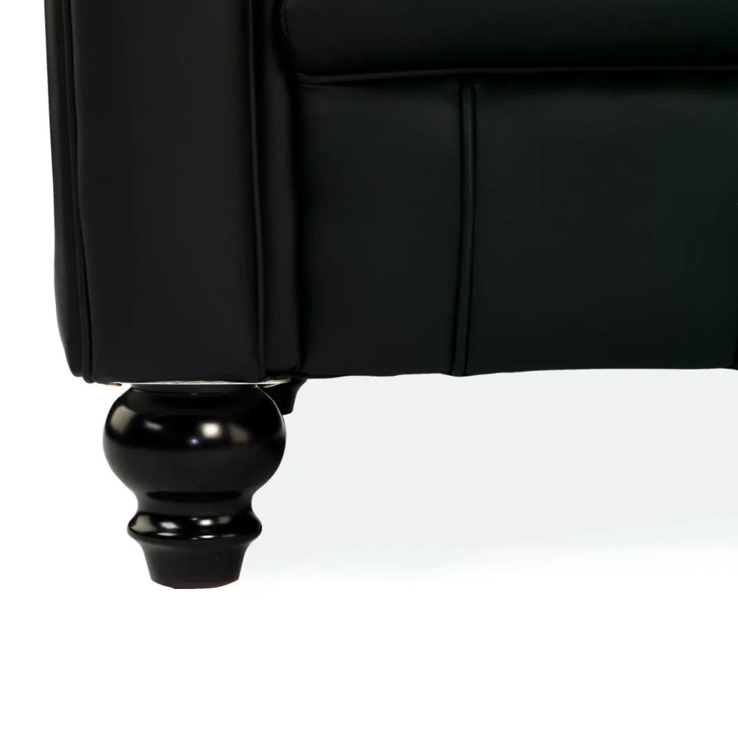 Sofa capitoné de recepción Chesterfield 3 plaza negro