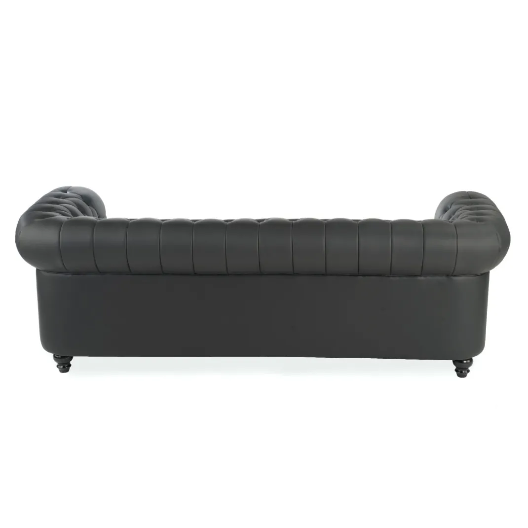 Sofa capitoné de recepción Chesterfield 3 plaza negro