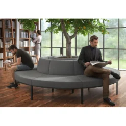 Sofa de Espera Pylos Curvo, Módulo Convexo 4 asientos