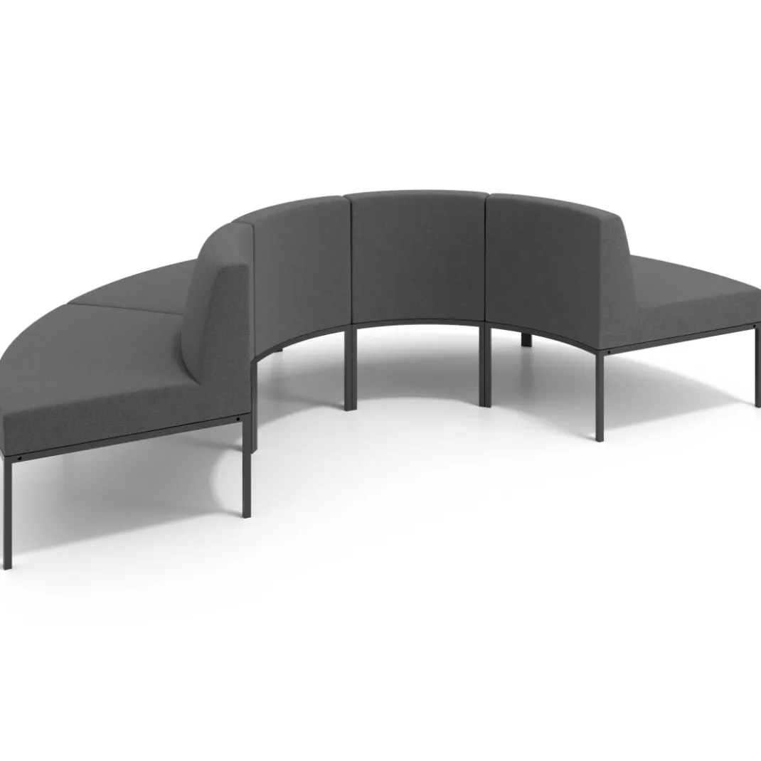 Sofa de Espera Pylos Curvo, Módulo Convexo 4 asientos