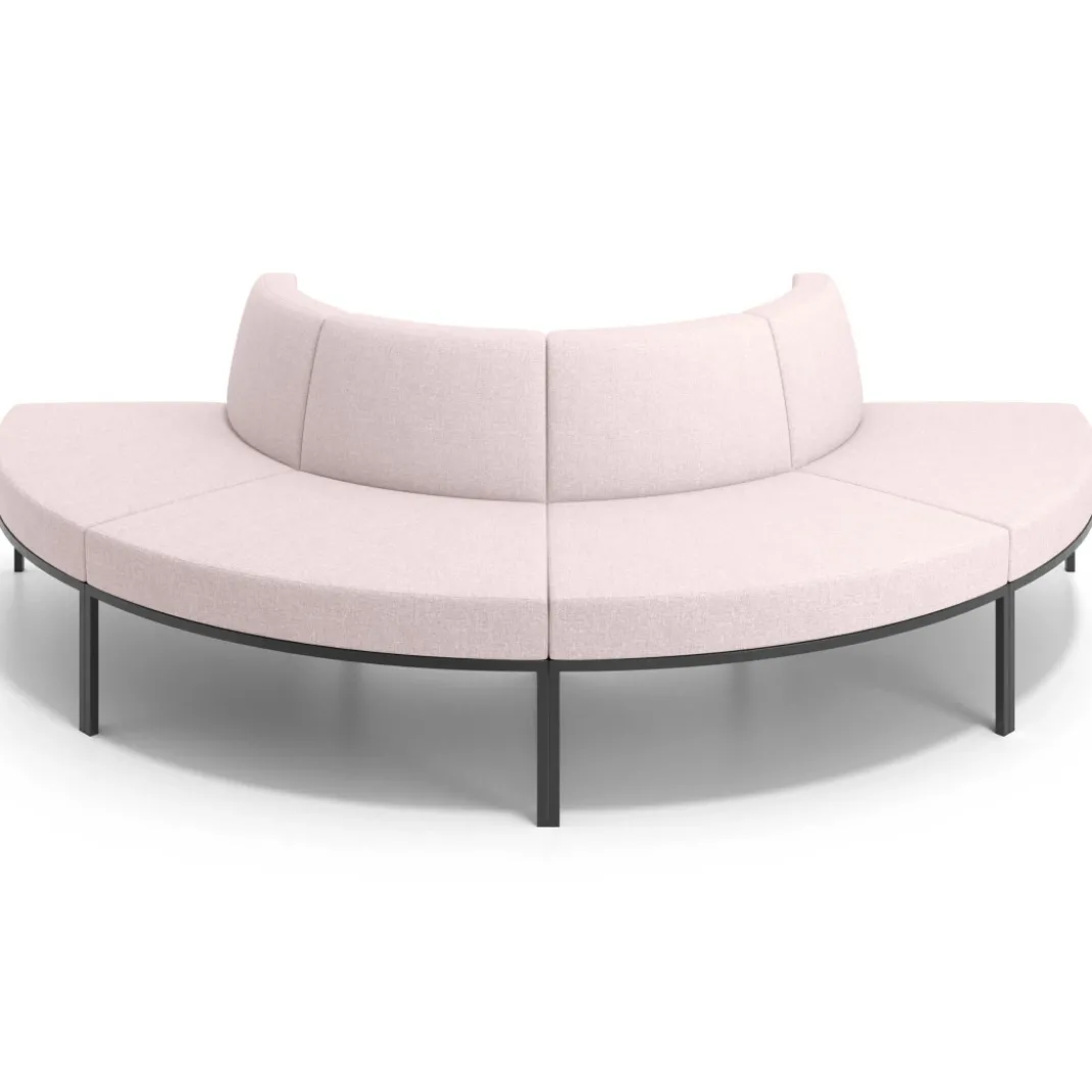 Sofa de Espera Pylos Curvo, Módulo Convexo 4 asientos
