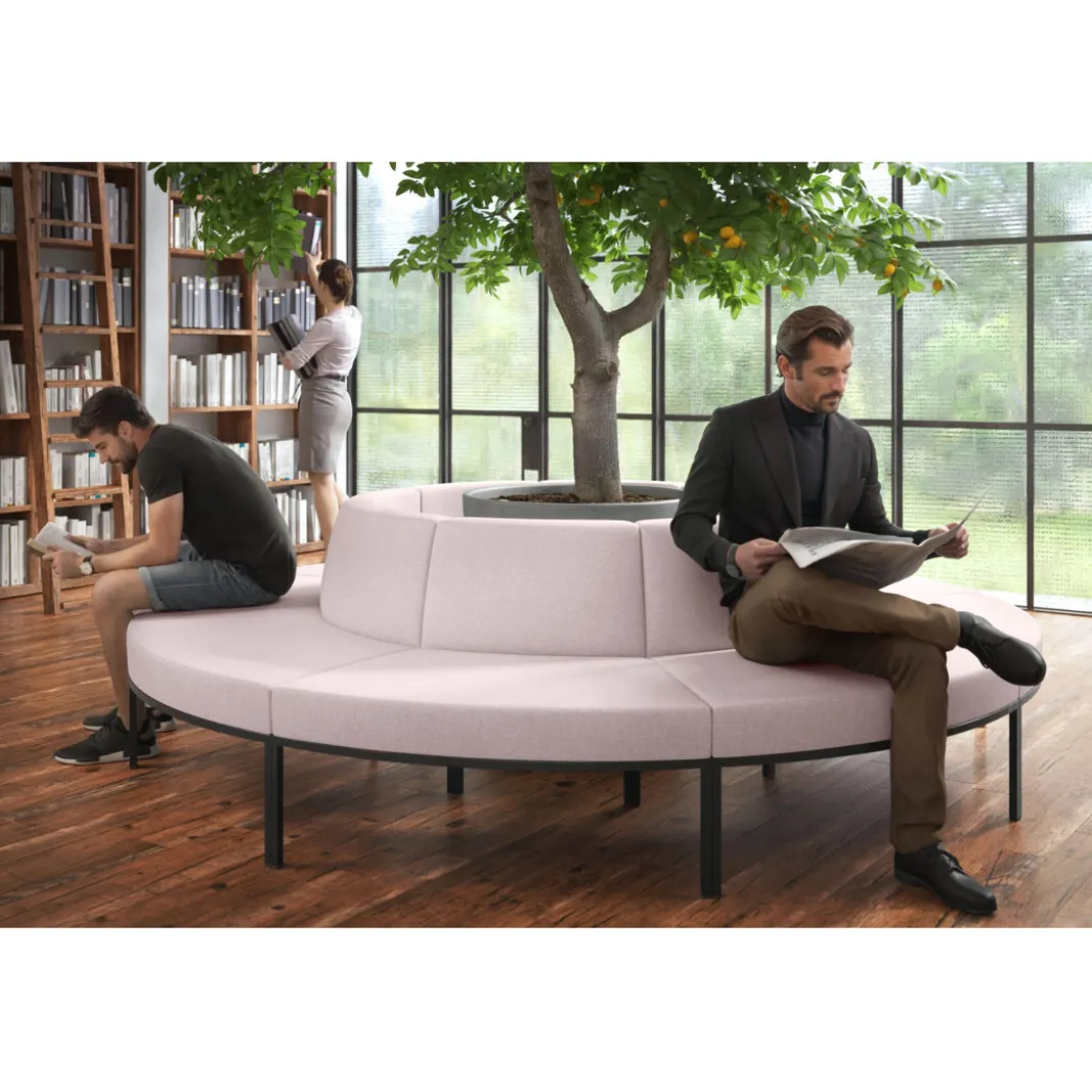 Sofa de Espera Pylos Curvo, Módulo Convexo 4 asientos