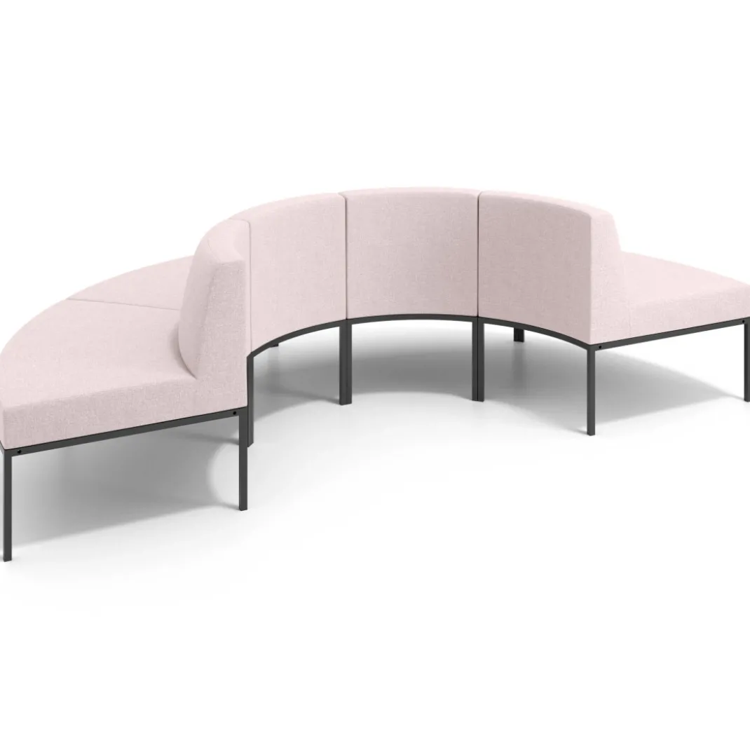 Sofa de Espera Pylos Curvo, Módulo Convexo 4 asientos