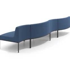 Sofa de Espera Pylos Curvo, Módulo Concavo + Convexo 4 asientos