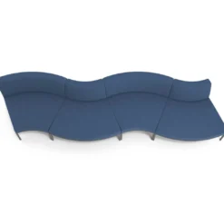 Sofa de Espera Pylos Curvo, Módulo Concavo + Convexo 4 asientos