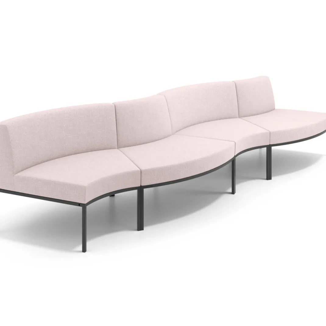 Sofa de Espera Pylos Curvo, Módulo Concavo + Convexo 4 asientos