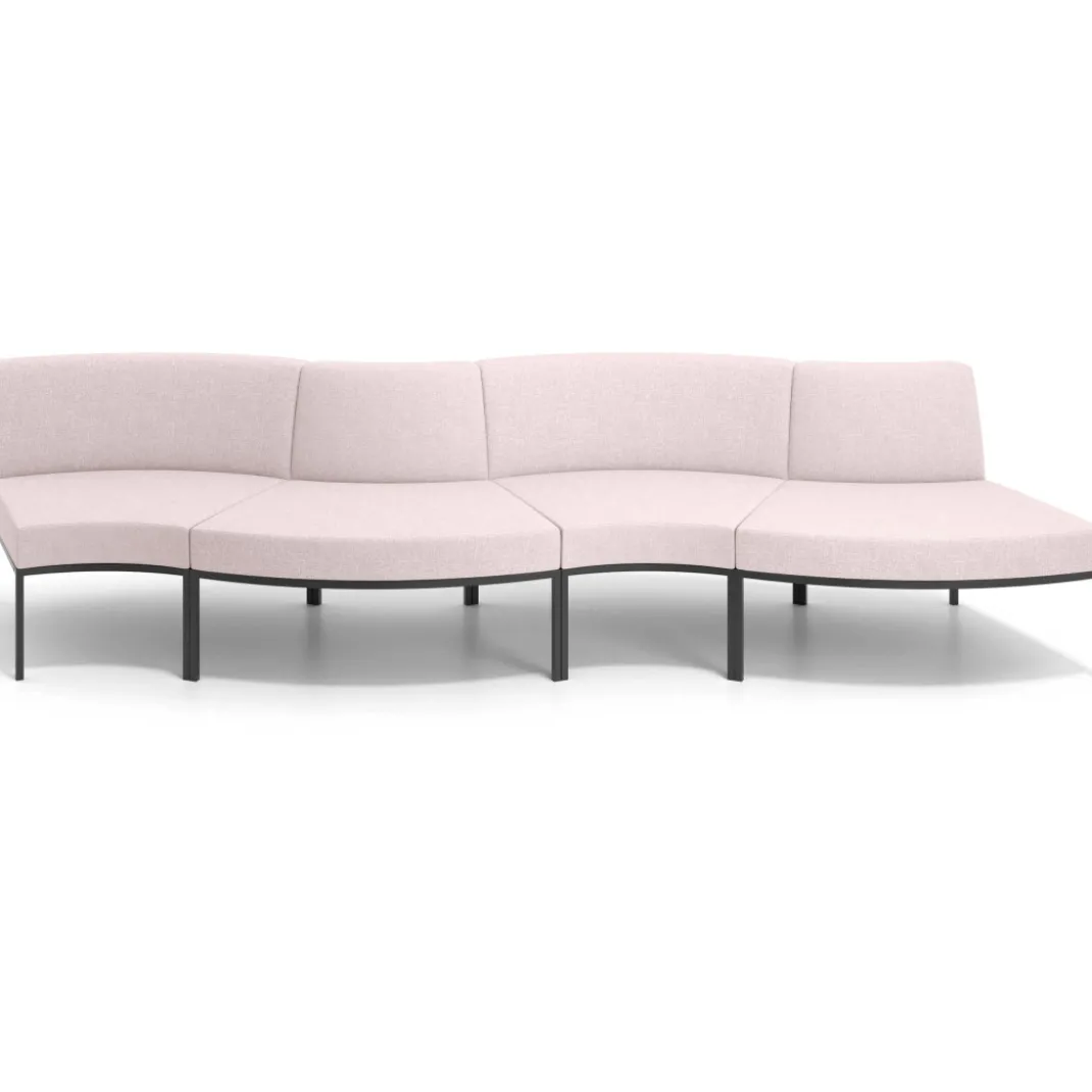 Sofa de Espera Pylos Curvo, Módulo Concavo + Convexo 4 asientos