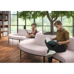 Sofa de Espera Pylos Curvo, Módulo Concavo + Convexo 4 asientos