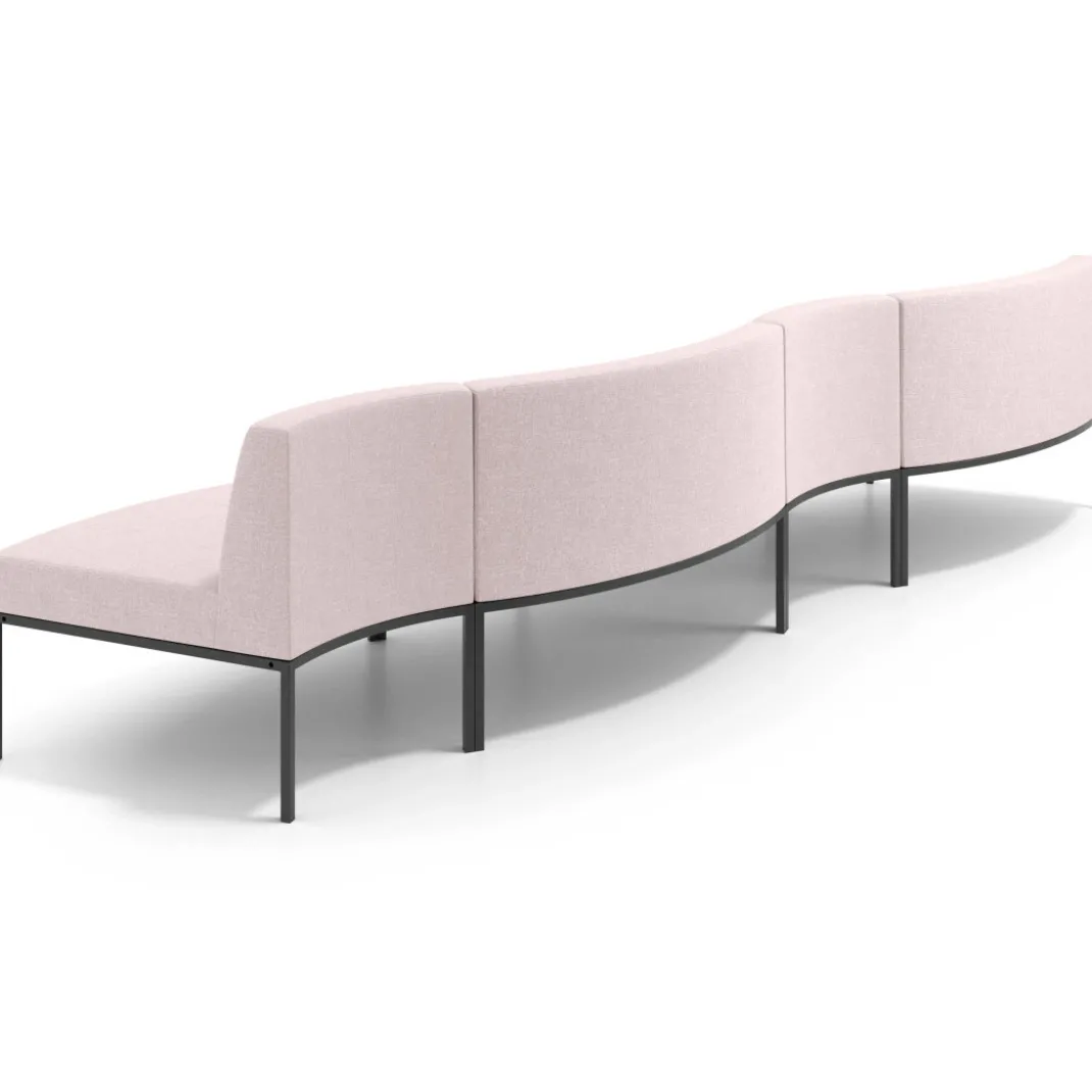 Sofa de Espera Pylos Curvo, Módulo Concavo + Convexo 4 asientos