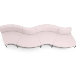 Sofa de Espera Pylos Curvo, Módulo Concavo + Convexo 4 asientos