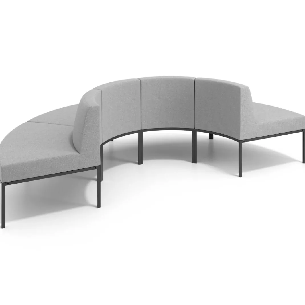 Sofa de Espera Pylos Curvo, Módulo Convexo 4 asientos
