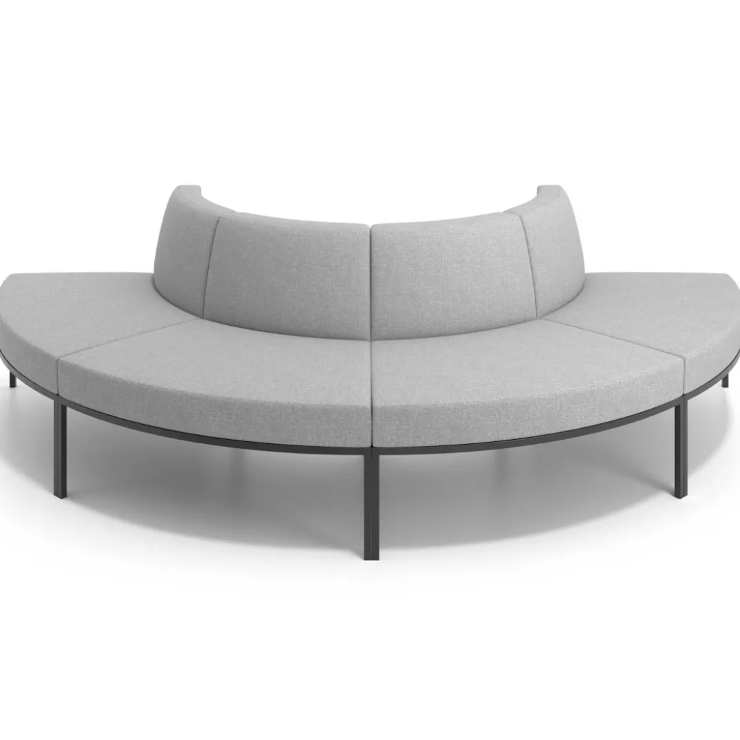 Sofa de Espera Pylos Curvo, Módulo Convexo 4 asientos