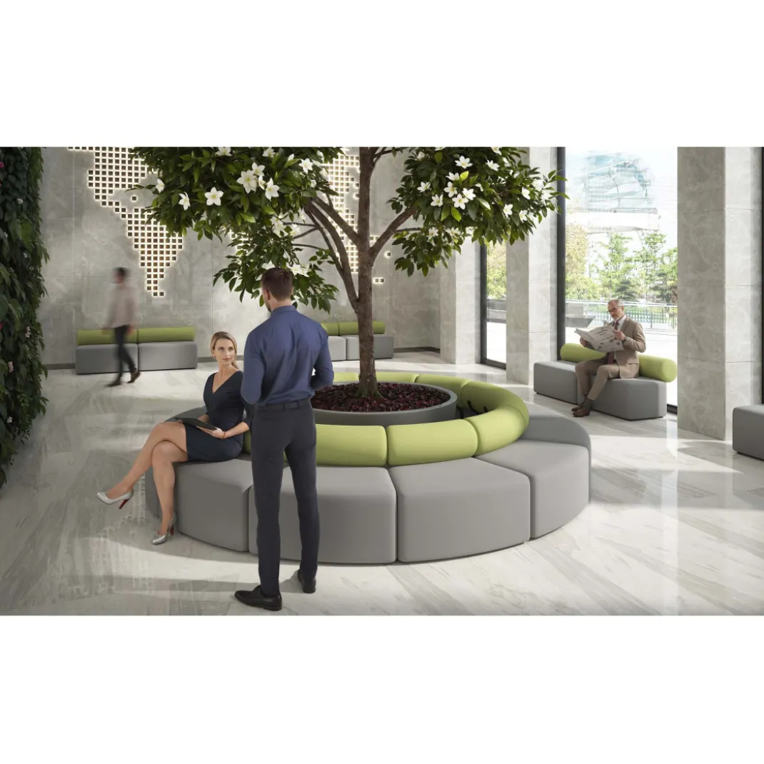 Sofa de oficina Oasis módulo convexo triple