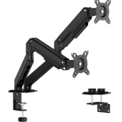 Soporte monitor doble con resorte de gas, 2 pantallas