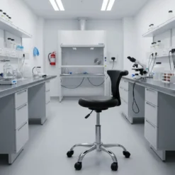 Taburete de laboratorio Onix, respaldo ergonómico