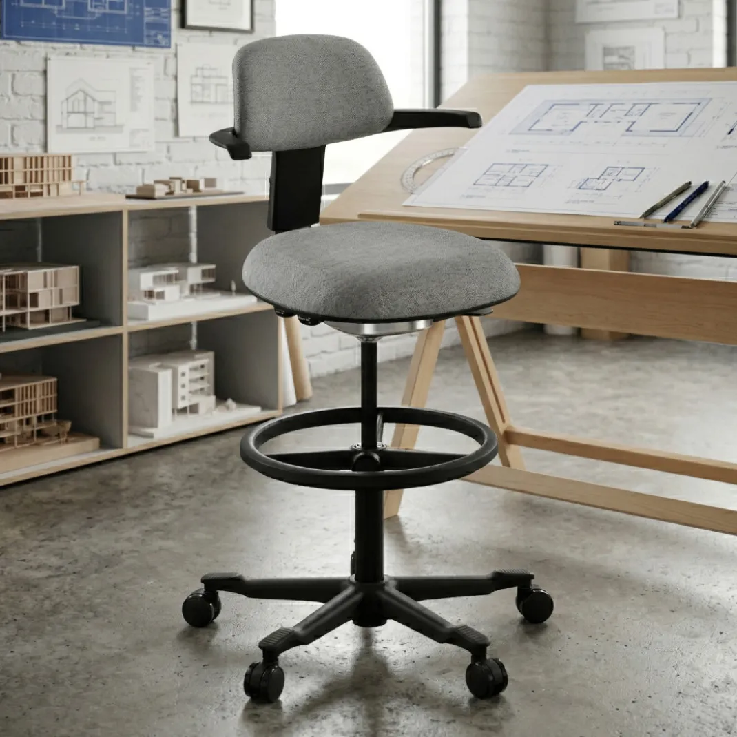 Taburete de Oficina Ergonómico erghos, asiento reclinable, giratorio