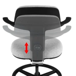 Taburete de Oficina Ergonómico erghos, asiento reclinable, giratorio