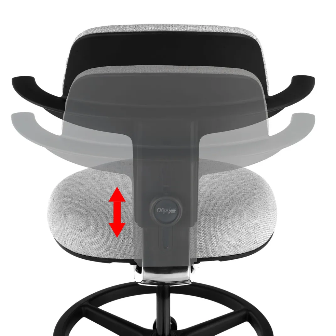 Taburete de Oficina Ergonómico erghos, asiento reclinable, giratorio