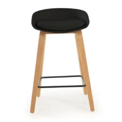 Taburete de oficina Uma, patas de madera